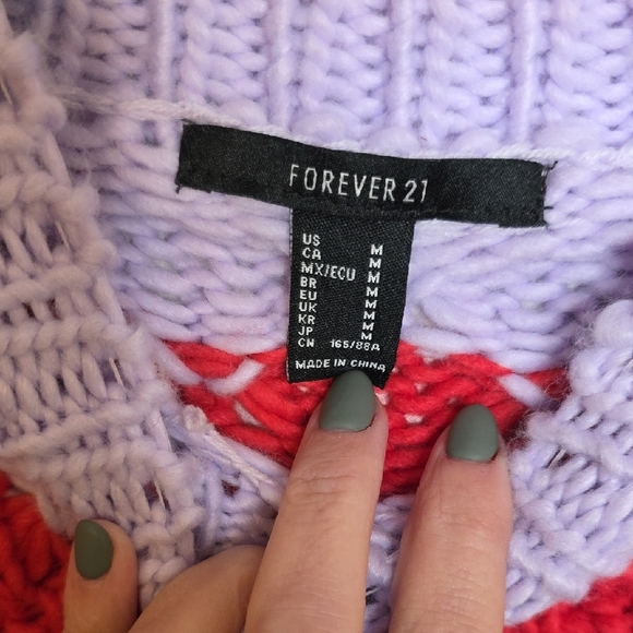 Forever 21 Multicolor chunky Size Medium Knit Sweater - Picture 2 of 4
